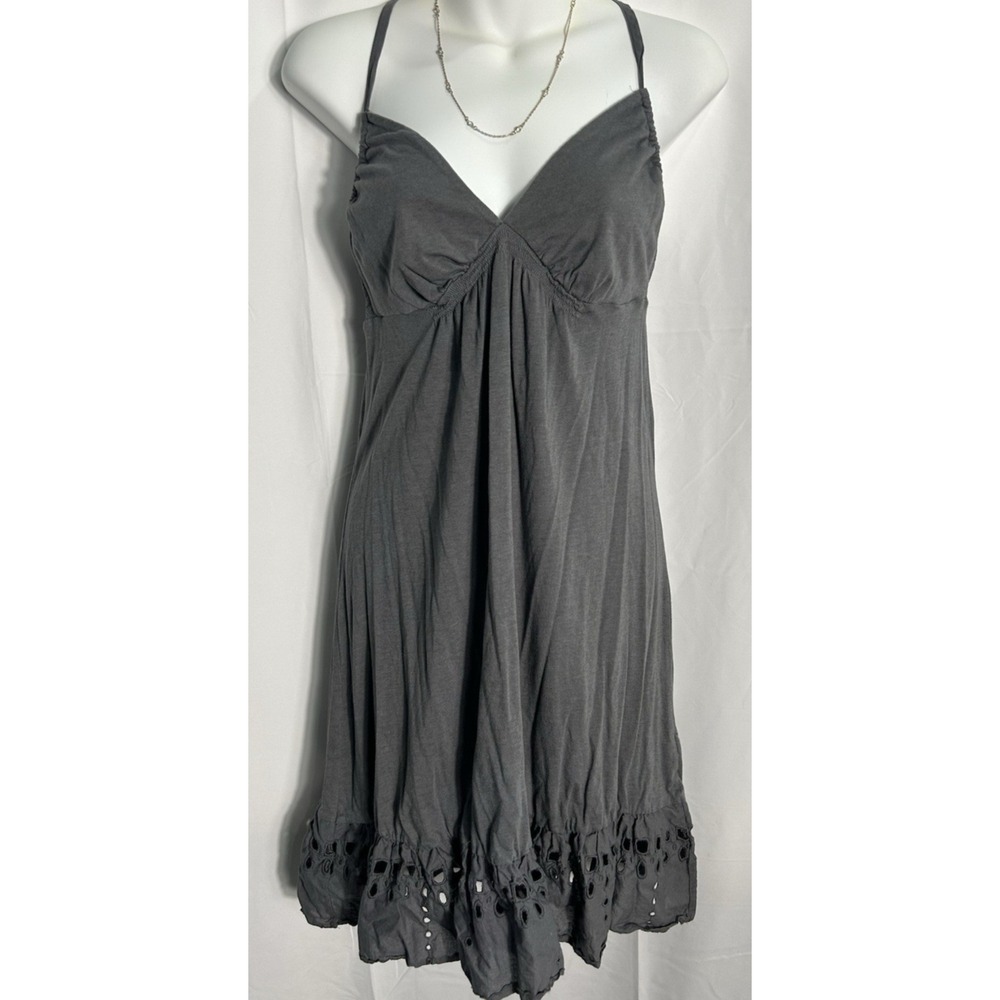 American Eagle Outfitters Dark Gray Spaghetti Strap Sundress
